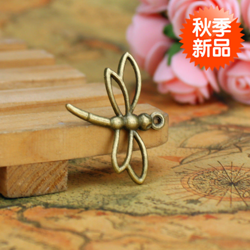 Vintage Hollow Dragonfly Alloy Charm Pendant for DIY Bracelets