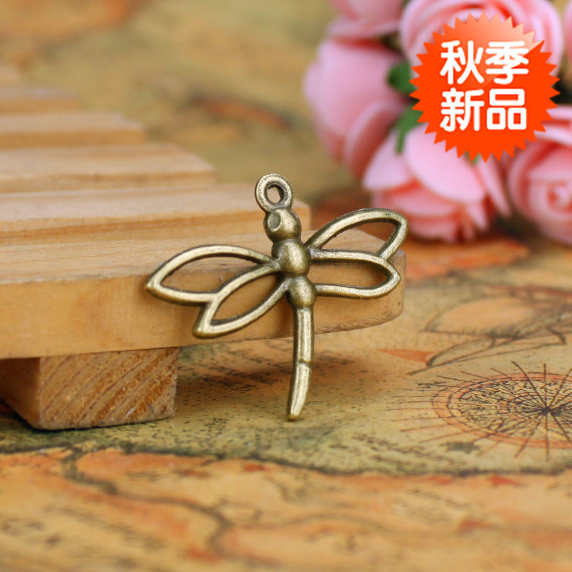 Vintage Hollow Dragonfly Alloy Charm Pendant for DIY Bracelets