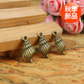 Ridged Seashell Metal Charm in Three Vintage Finishes view 3