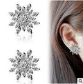 Silver Snowflake Clear Look Statement Stud Earrings view 1