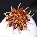Blue Black Flower Crystal Eight Designs Metal Brooch Pin view 2