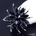 Blue Black Flower Crystal Eight Designs Metal Brooch Pin view 8