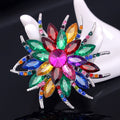 Blue Black Flower Crystal Eight Designs Metal Brooch Pin view 1