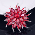 Blue Black Flower Crystal Eight Designs Metal Brooch Pin view 9
