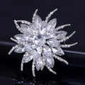 Blue Black Flower Crystal Eight Designs Metal Brooch Pin view 6