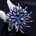 Blue Black Flower Crystal Eight Designs Metal Brooch Pin view 10