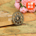 Round Mechanical Gear Alloy Charm in 3 Metal Finishes view 2