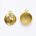 Round World Map Bezel Charm Metal Pendant for Jewelry Making view 9