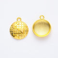 Round World Map Bezel Charm Metal Pendant for Jewelry Making view 10