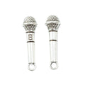 Handheld Microphone Metal Charms in Four Finishes for Crafts view 6