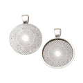 Round Pendant Bezel Tray Settings in Ten Metal Finishes view 7