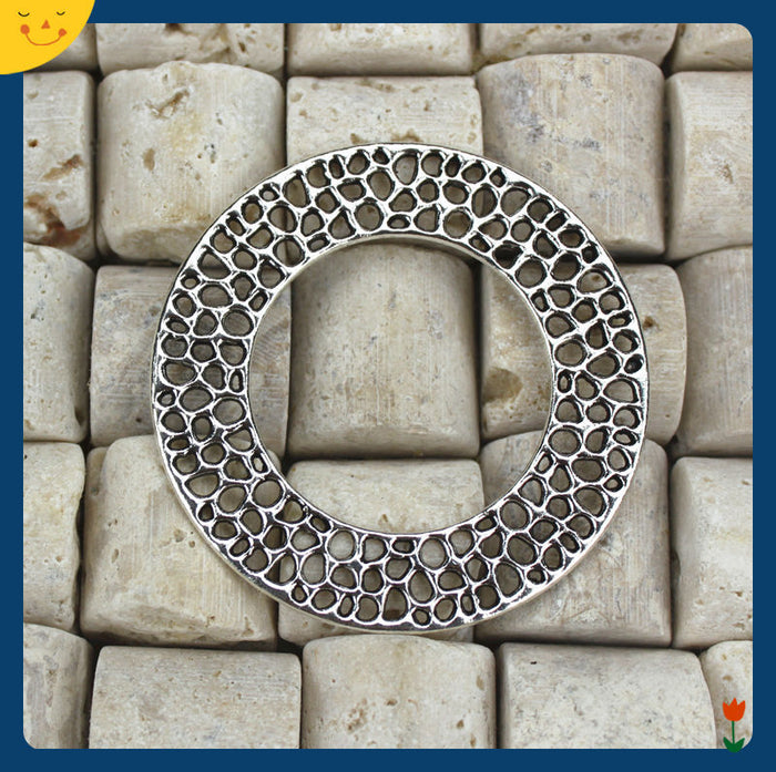 49mm Hollow Alloy Circle Charm Pendant