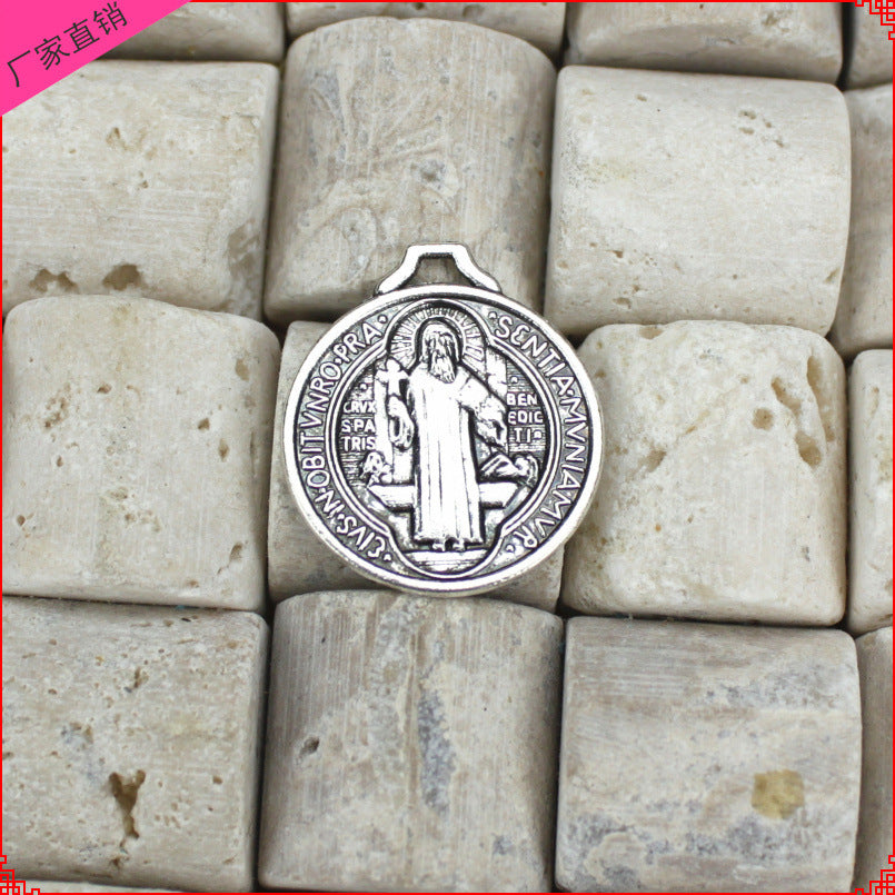 22mm Vintage Double-Sided Round Alloy Charm Pendant
