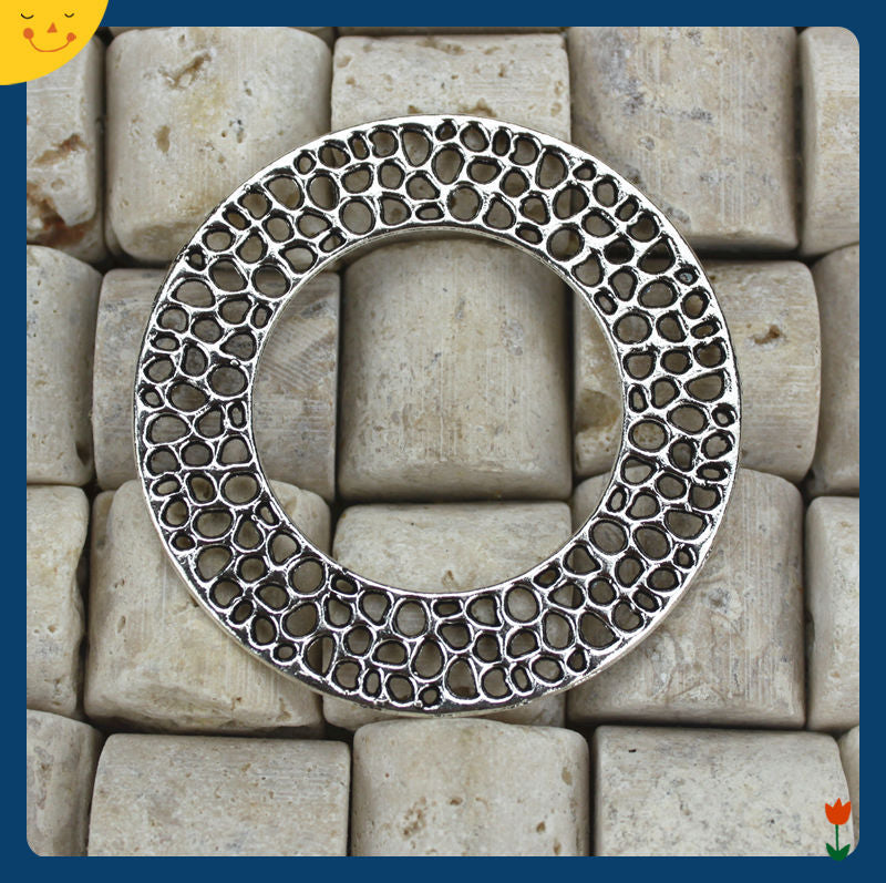49mm Hollow Alloy Circle Charm Pendant