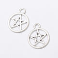 Open Pentagram Circle Charm in Multiple Metal Finishes for Jewelry Making view 7
