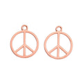Round Peace Sign Charm Pendants in Six Metallic Finishes view 11
