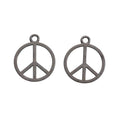 Round Peace Sign Charm Pendants in Six Metallic Finishes view 8