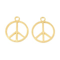 Round Peace Sign Charm Pendants in Six Metallic Finishes view 9