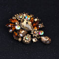 Red Black Flower Crystal Metal Brooch Pin 1 Pictured Designs view 3