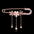 Red Orange Ribbon Bow Metal Brooch Pin for Jackets and Lapels view 2