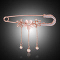 Red Orange Ribbon Bow Metal Brooch Pin for Jackets and Lapels view 3