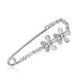 Silver Tone Ribbon Bow Metal Brooch Pin for Jackets and Lapels view 1