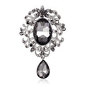 Blue Silver Tone Ornate Oval Crystal Dangle Crystal Three Designs Metal Brooch Pin view 5