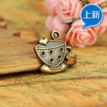 Antique Bronze Heart Coffee Cup Alloy Charm