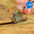 Heart Coffee Cup Metal Charm with Three Finish Options view 2
