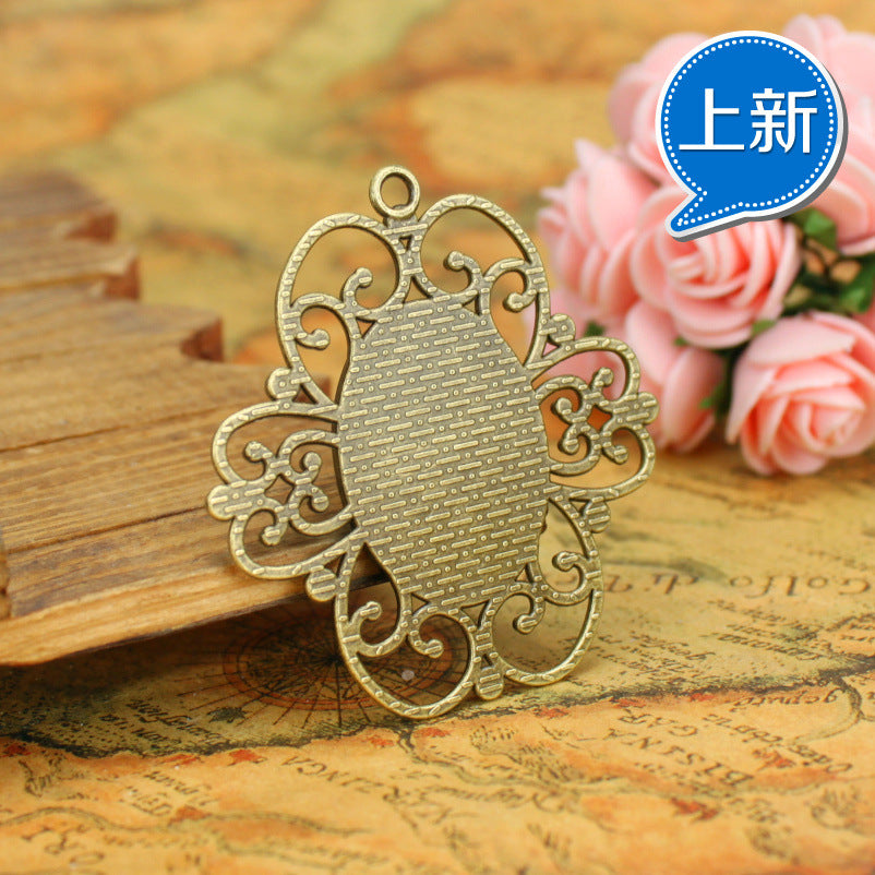 30x22mm Alloy Oval Floral Cabochon Tray Bezel Setting
