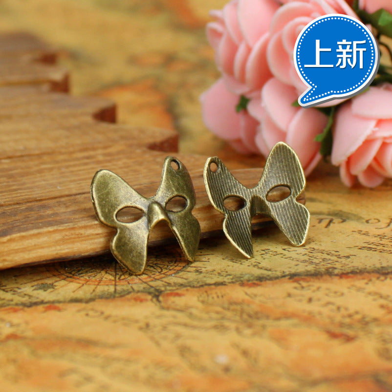 19mm Alloy Butterfly Mask Charm Pendant for Halloween DIY Jewelry