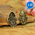 Vintage Santa Face Charm Metal Jewelry Component, 3 Finish Options view 2