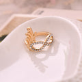 Silver Tone Masquerade Mask Clear Look Adjustable Open Ring view 3