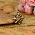 19mm Hollow Sunflower Alloy Charm Pendant