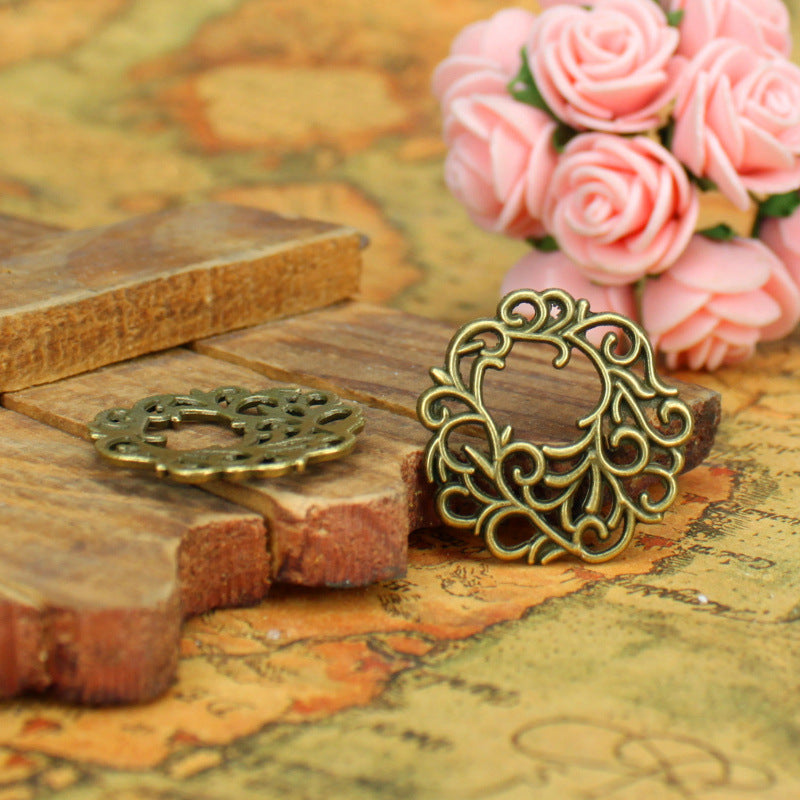 30mm Hollow Vine Alloy Charm Pendant, Vintage Ethnic Style