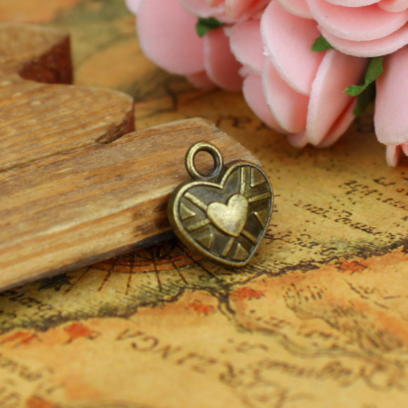 Alloy Heart Charm Pendant 15x13mm