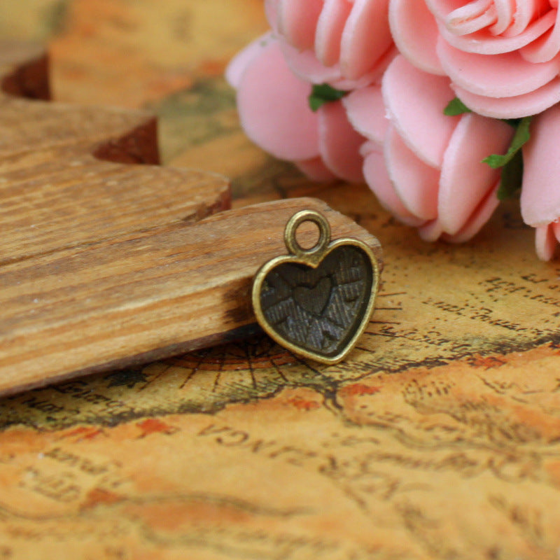 Alloy Heart Charm Pendant 15x13mm