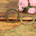35mm Vintage Engraved Circle Alloy Charm Pendant