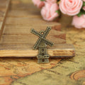 Vintage Castle Windmill Alloy Charm Pendant