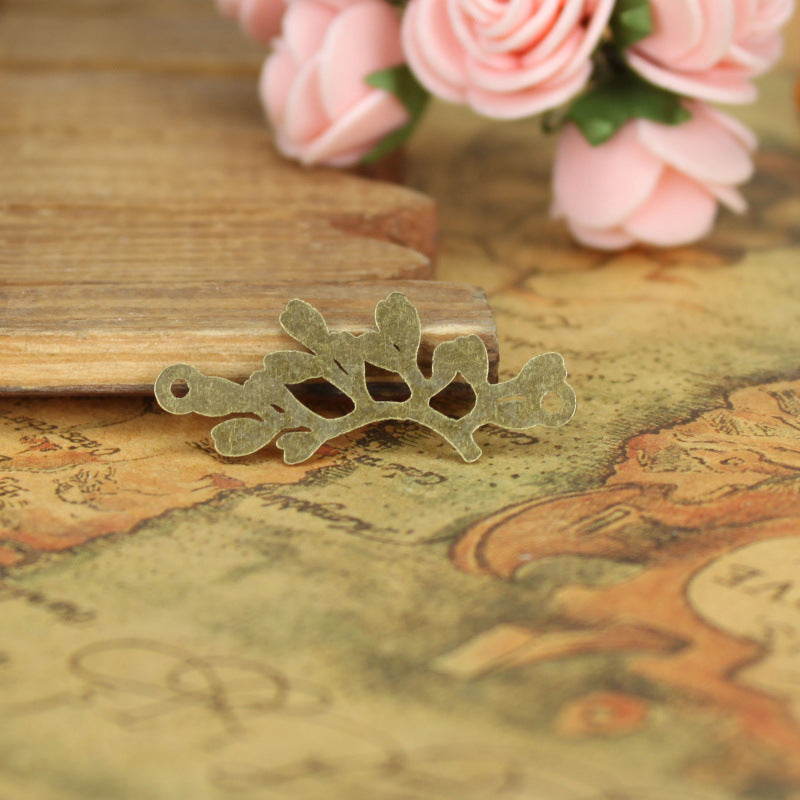 38x16mm Alloy Branch Connector Charm with Top and Bottom Loops