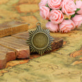 Octagonal Sunray Pendant Tray Jewelry Making Component view 2