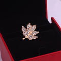 Silver Tone Clear Look Maple Leaf Statement Brooch Pin view 1