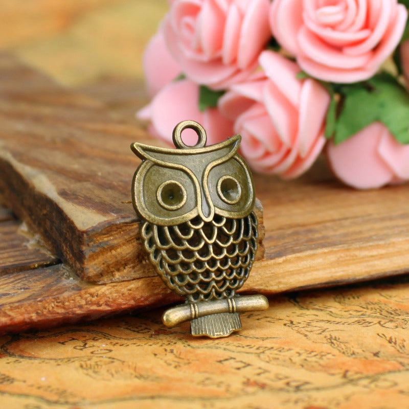 32x19mm Hollow Owl Alloy Charm Pendant