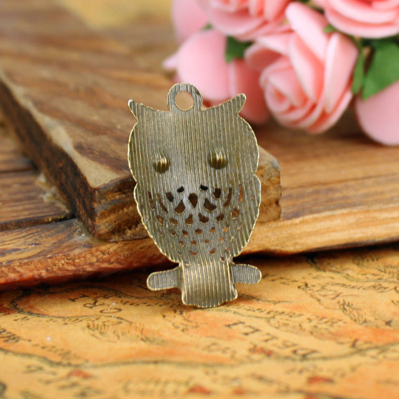 32x19mm Hollow Owl Alloy Charm Pendant