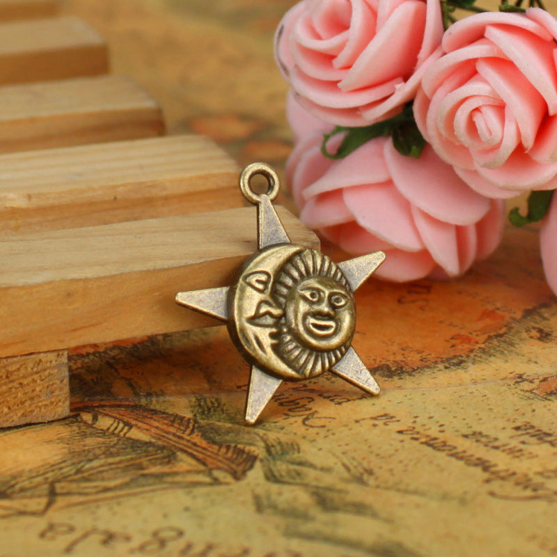 Star Moon Sun Alloy Charm Pendant 27x25mm