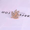 Silver Tone Clear Look Maple Leaf Statement Brooch Pin view 4
