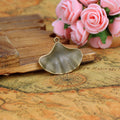 Vintage Ridged Ginkgo Leaf Charm Metal Jewelry Component, 3 Finish Options view 3