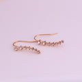 Curved Clear Look Star Row Hook Earrings in Two Finishes view 6