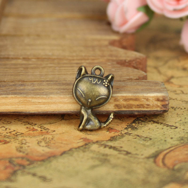20×15mm Cute Cat Alloy Charm Pendant