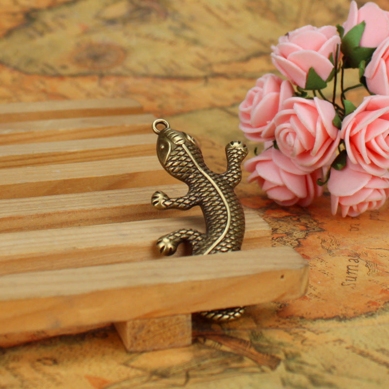 Large Alloy Gecko Charm Pendant for Sweater Jewelry, 60x35mm